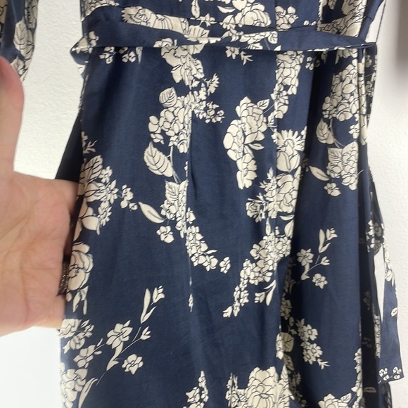 NEW Rebecca Taylor Gabrielle Floral Puff-Sleeve Jumpsuit Navy & Beige Sz 2 - Picture 8 of 15